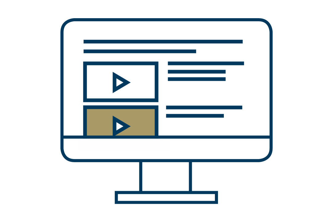 graphic of a computer screen with media icons