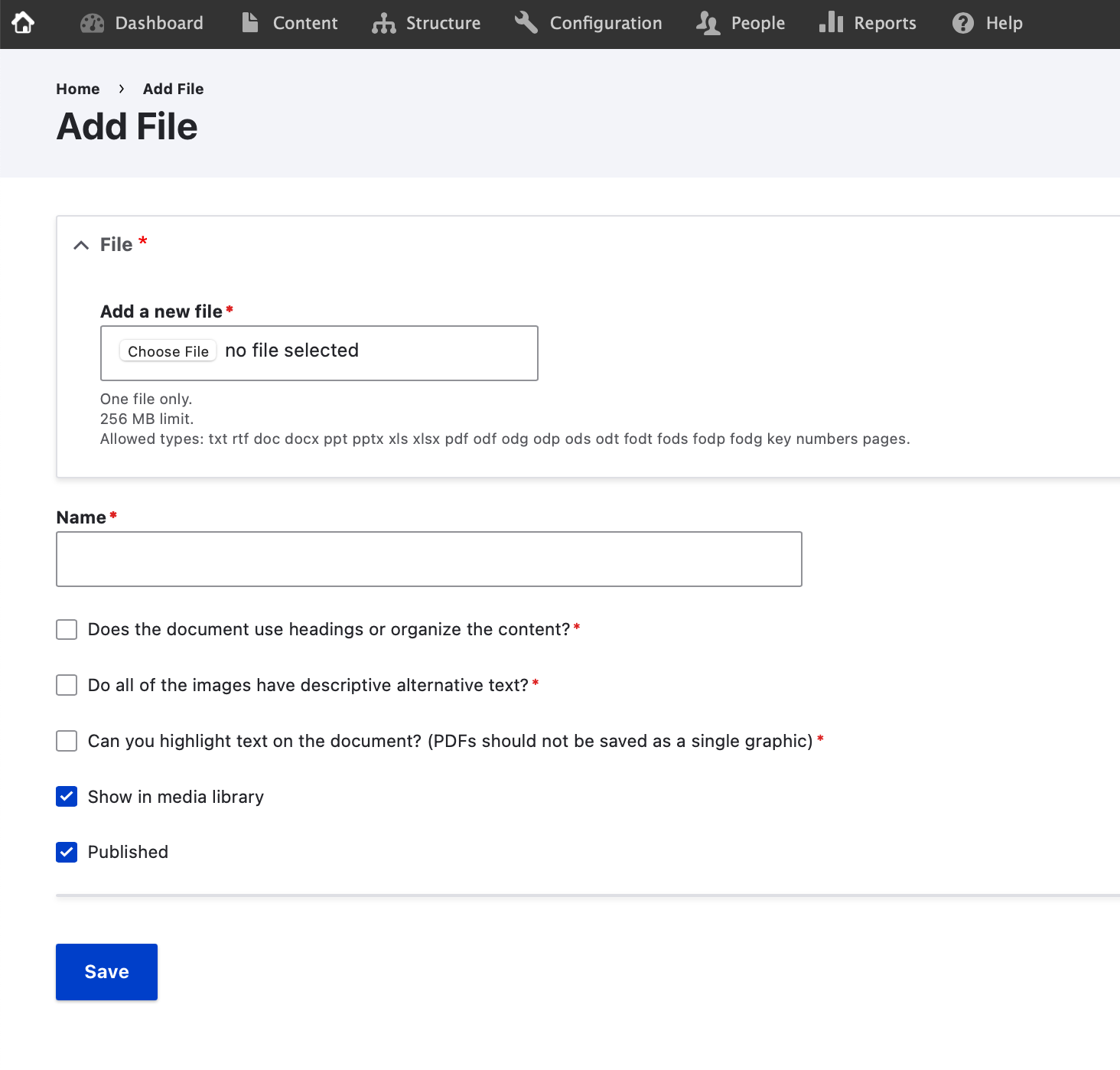 screenshot showing the add file screen