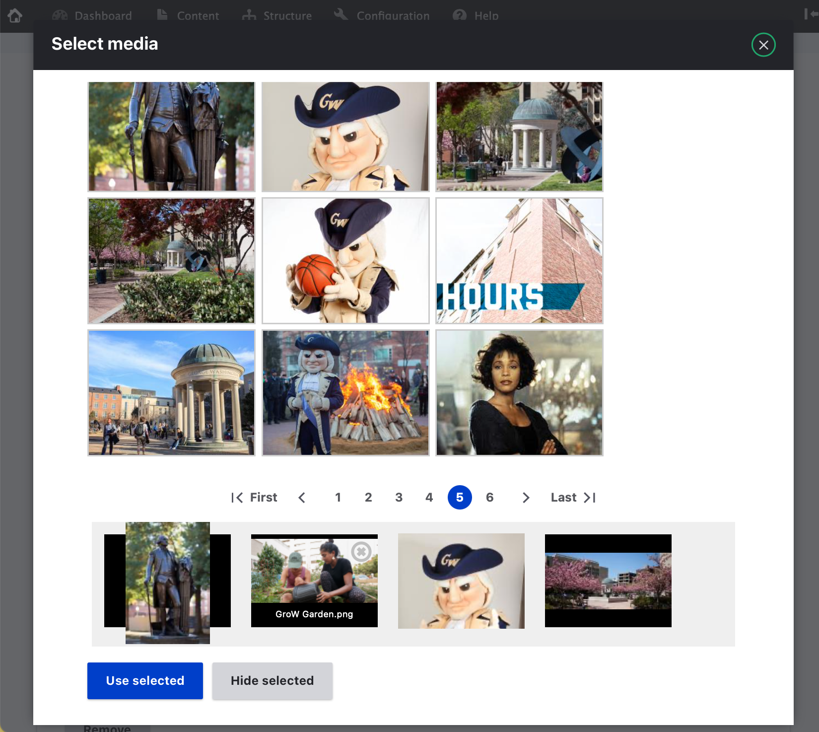 screenshot showing the select media window