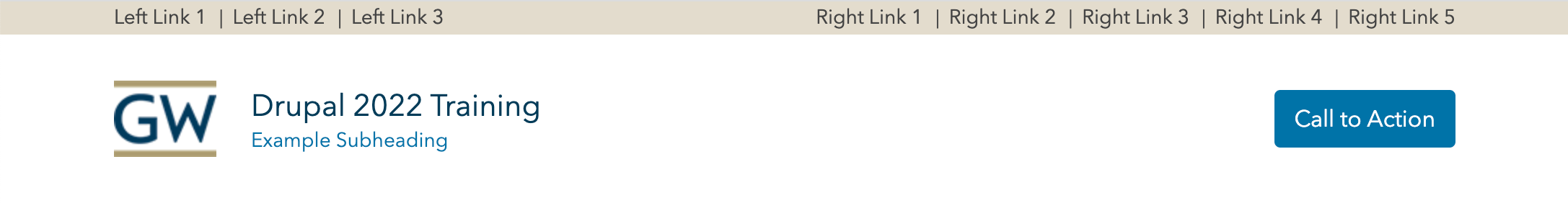 screenshot showing a row of utility links above an example header
