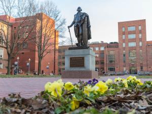 Statue of George Washington on University Quad