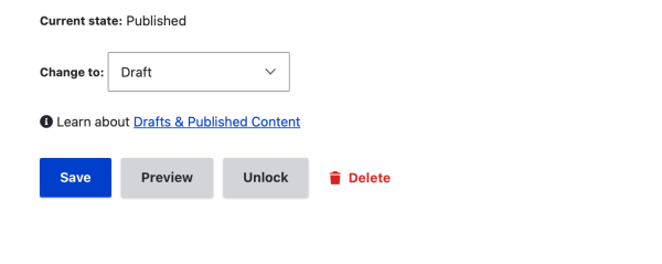 screenshot of the delete button