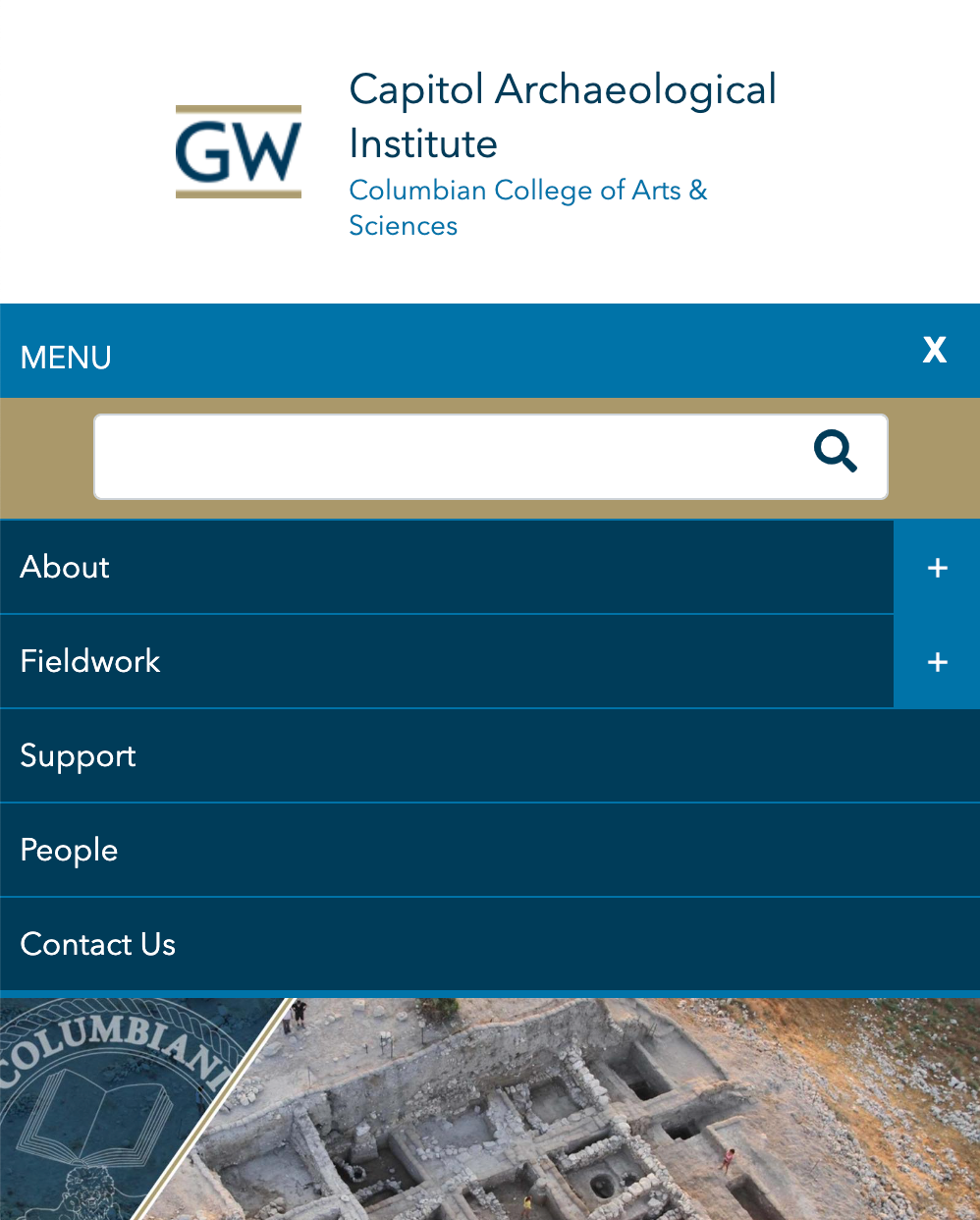 screenshot of a mobile view menu